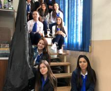 Palestra para o curso técnico de informática organizada em parceria com o curso técnico de secretariado do Colégio Estadual Francisco Carneiro Martins.