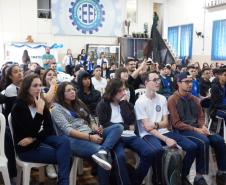 Palestra para o curso técnico de informática organizada em parceria com o curso técnico de secretariado do Colégio Estadual Francisco Carneiro Martins.