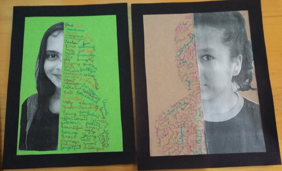 Alunos do Colégio Estadual de Segredo, da turma de Inglês 1 – Celem, realizaram atividade de técnica de colagem de foto de perfil.