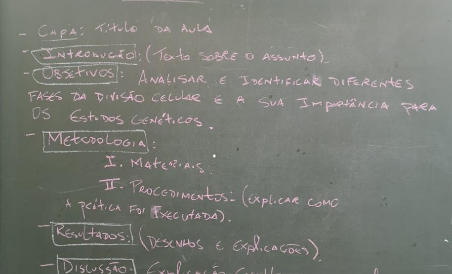 Aula prática de citologia: uma experiência dos alunos do C.E. Rui Barbosa